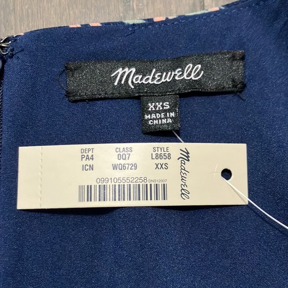 NWT Madewell Ruffle-Sleeve Midi Dress in Oasis Palms Size XXS - Picture 4 of 5